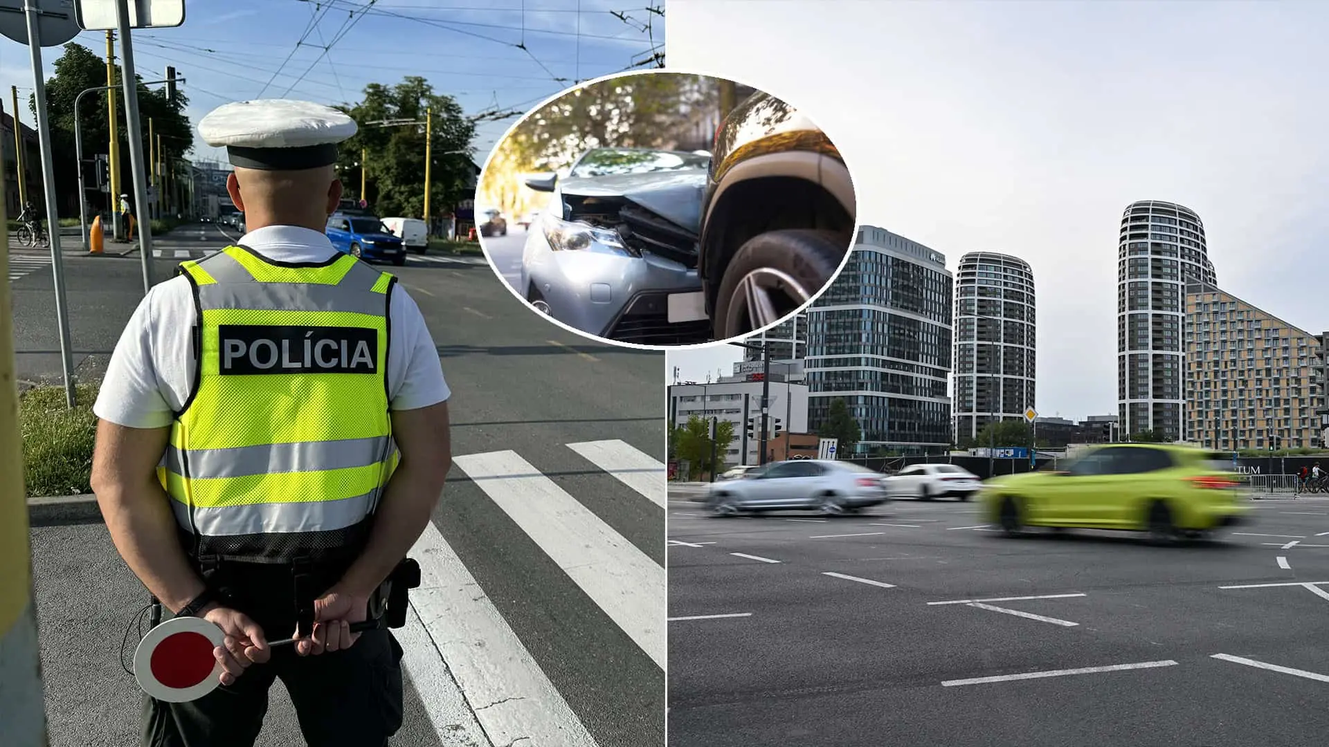 križovatka policajt autonehoda