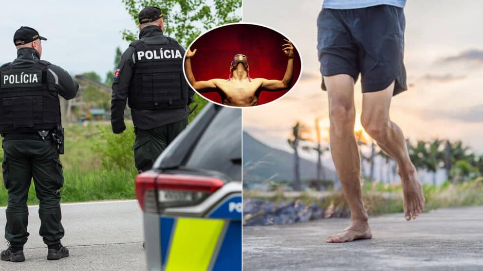 nahý muž polícia