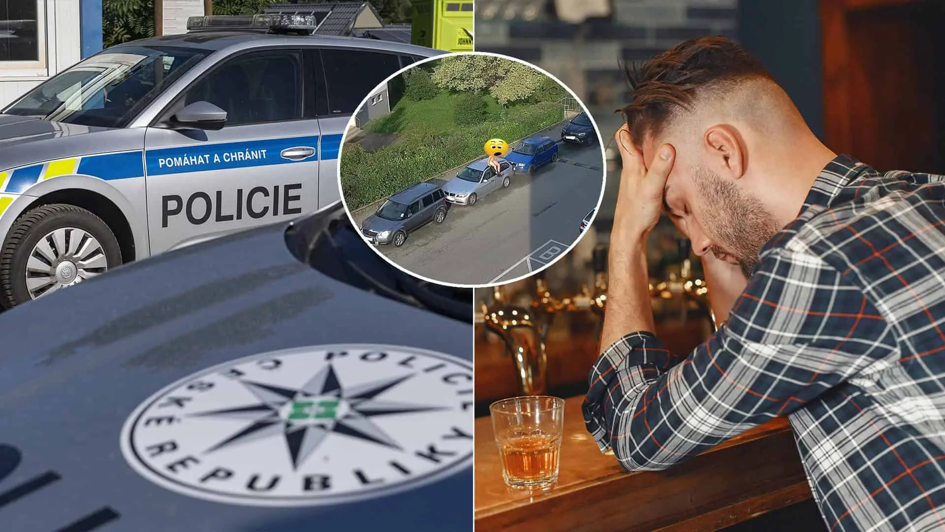 polícia Česko muž alkohol auto naháč