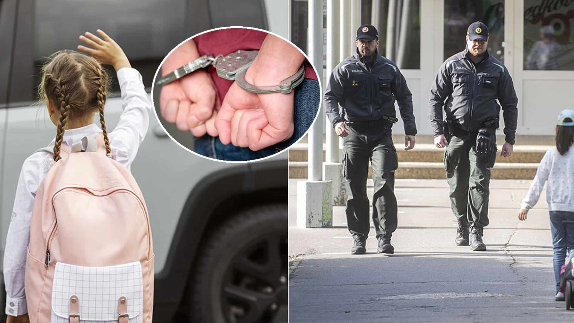 školáčka, žiačka, únos, auto, polícia, policajti, deti, škola