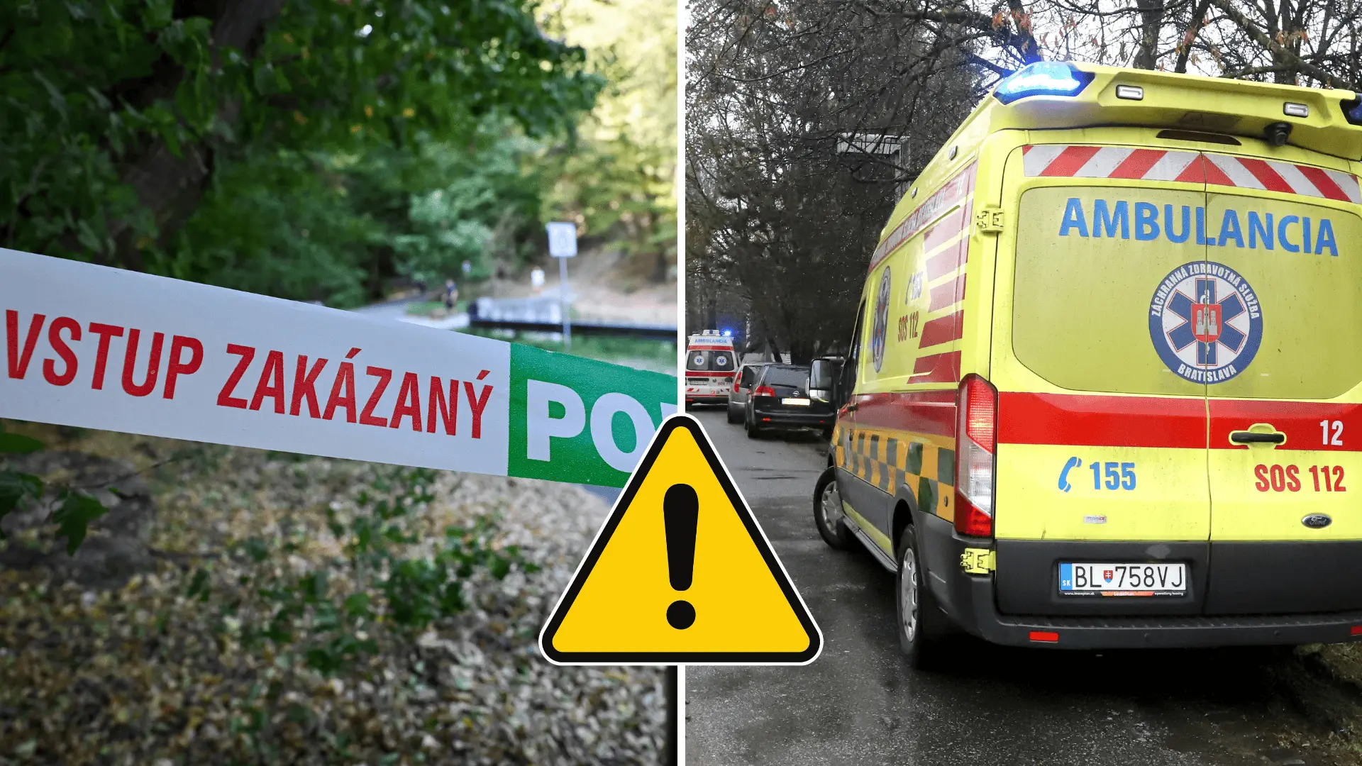 sanitka polícia policajná páska