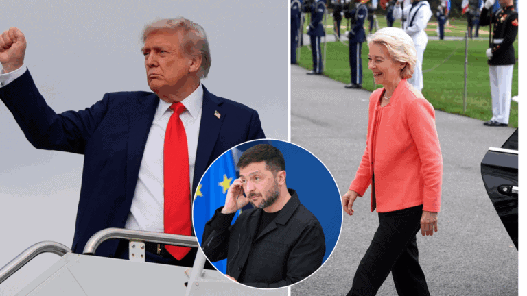 Trump, Zelenskyj, Ursula von der Leyen, Biely dom
