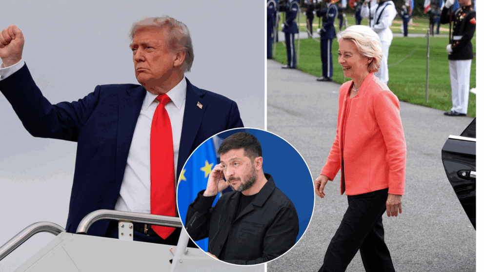 Trump, Zelenskyj, Ursula von der Leyen, Biely dom