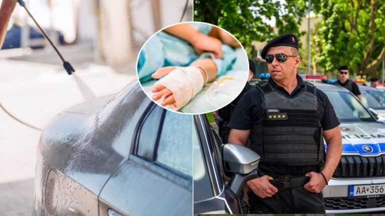autoumývareň polícia chlapec nehoda