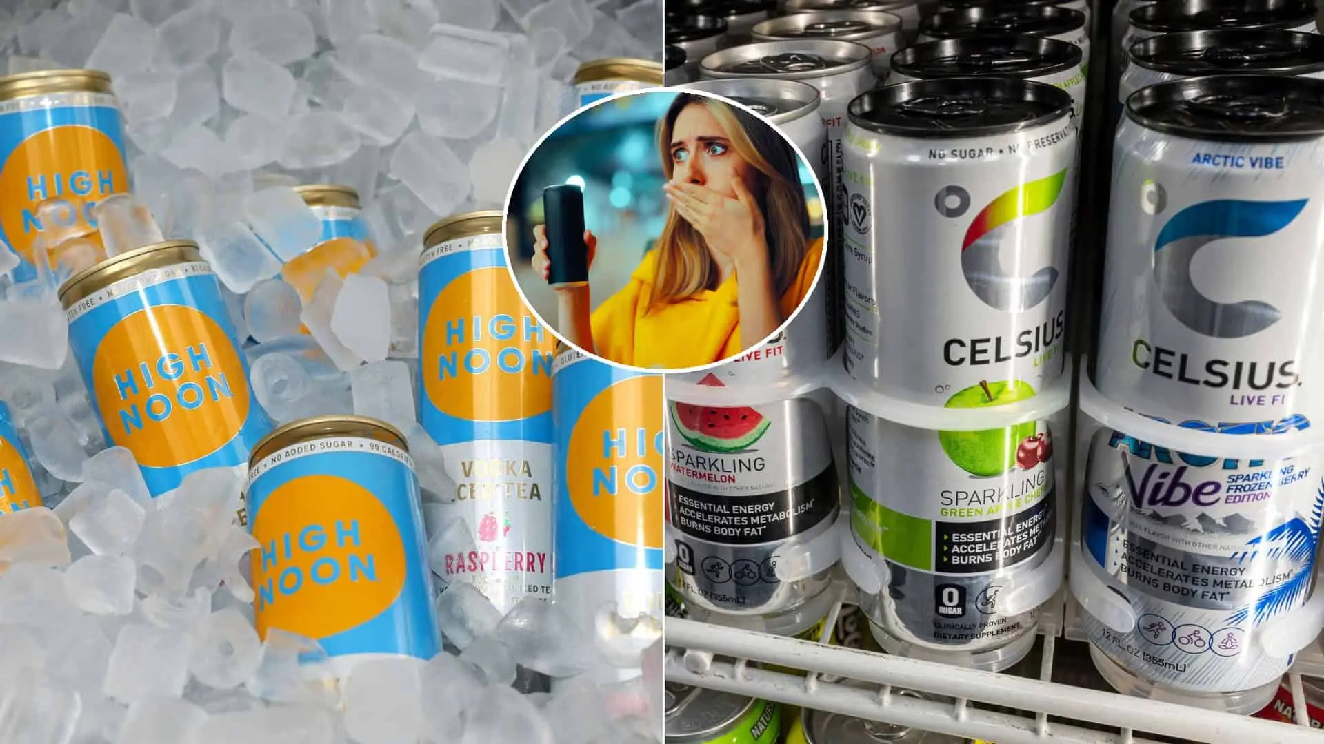 energetické nápoje plechovky vodky