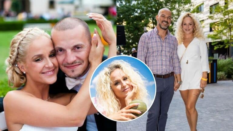 Herečka a speváčka Lucia Bugalová s exmanželom Michalom Bugalom (vľavo) a s novým priateľom Christianom Cardenasom (vpravo).