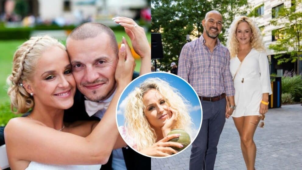 Herečka a speváčka Lucia Bugalová s exmanželom Michalom Bugalom (vľavo) a s novým priateľom Christianom Cardenasom (vpravo).