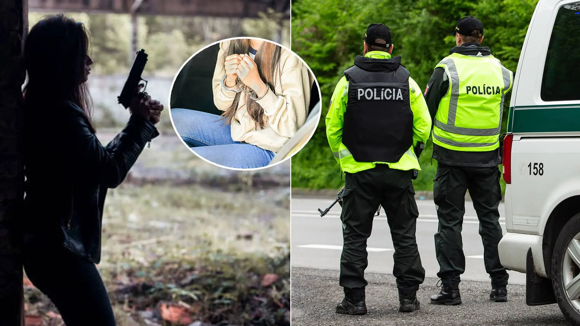 žena zbraň polícia