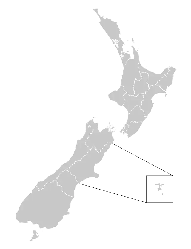 Nový Zéland, obrysová mapa