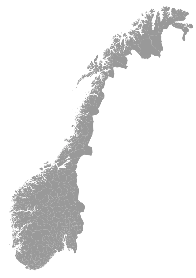 Nórsko, obrysová mapa