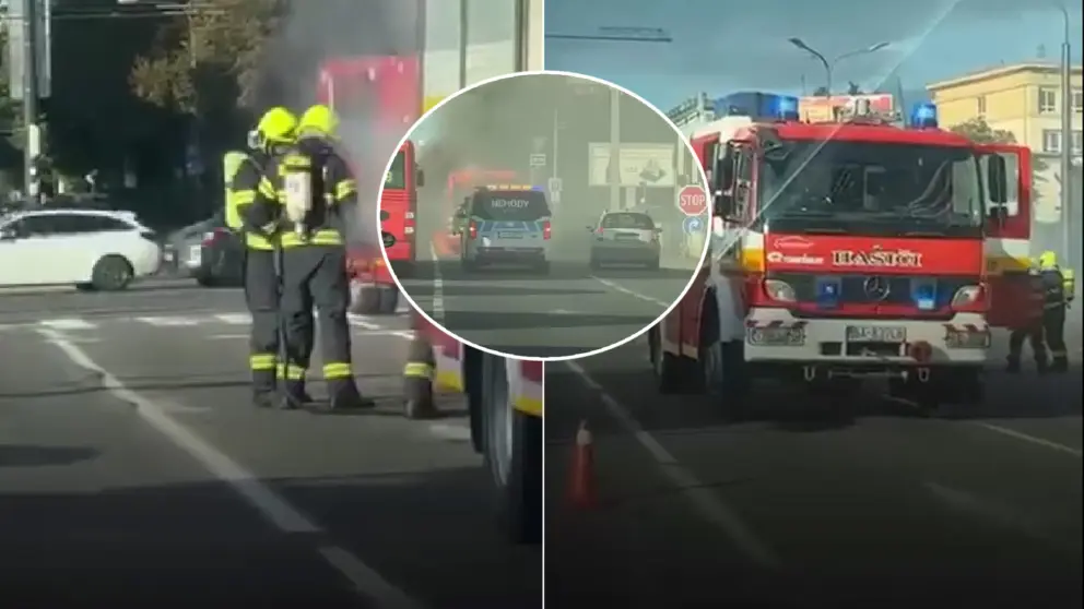 požiar autobusu Bratislava