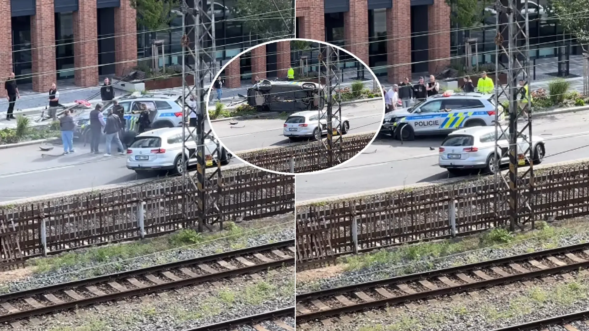 Praha policajné auto nehoda