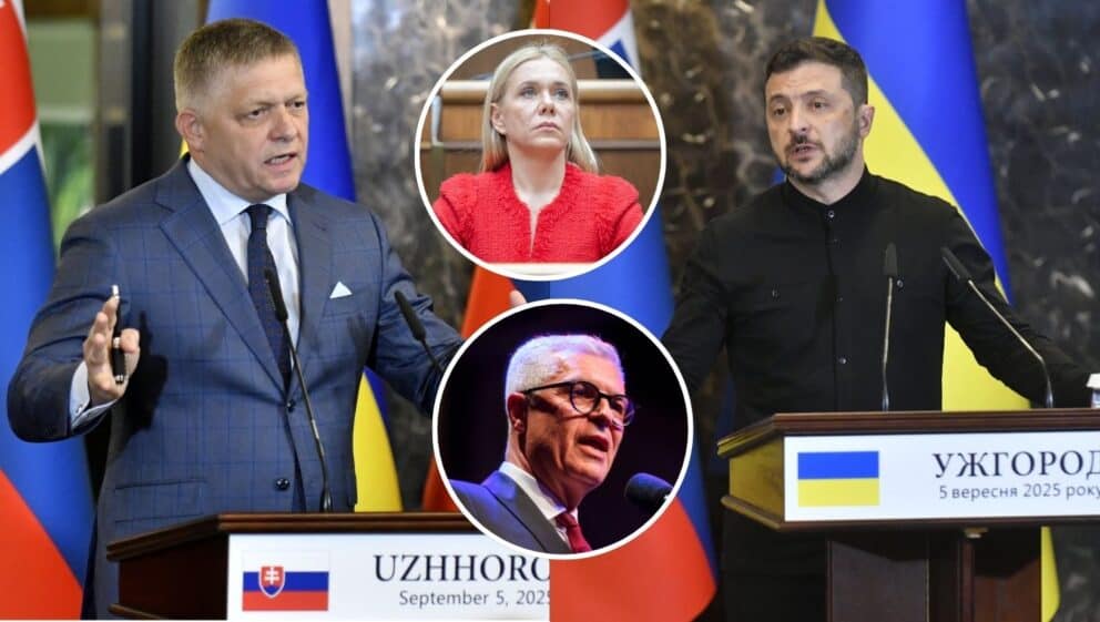 Robert Fico a Volodymyr Zelenskyj.