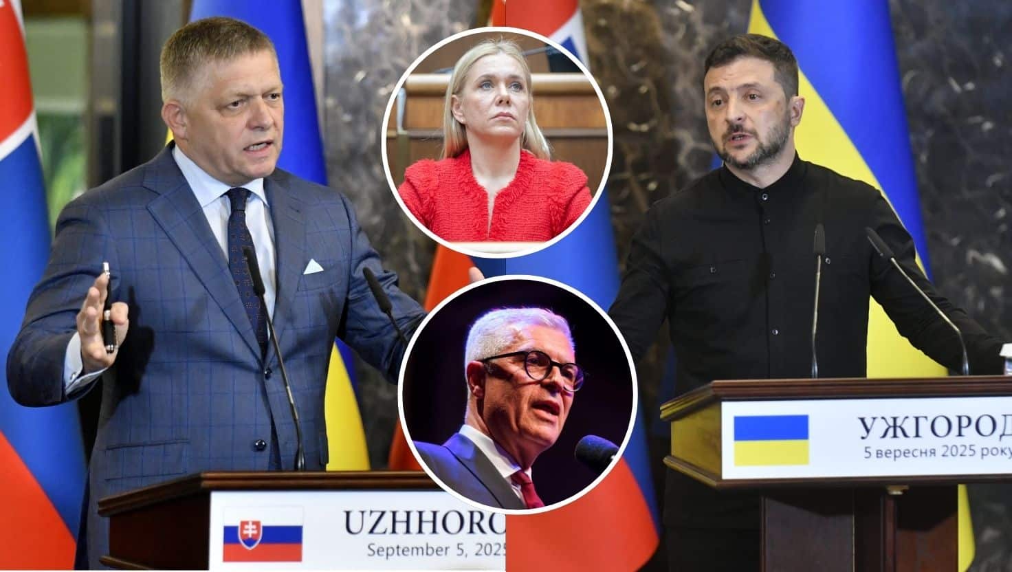 Robert Fico a Volodymyr Zelenskyj.