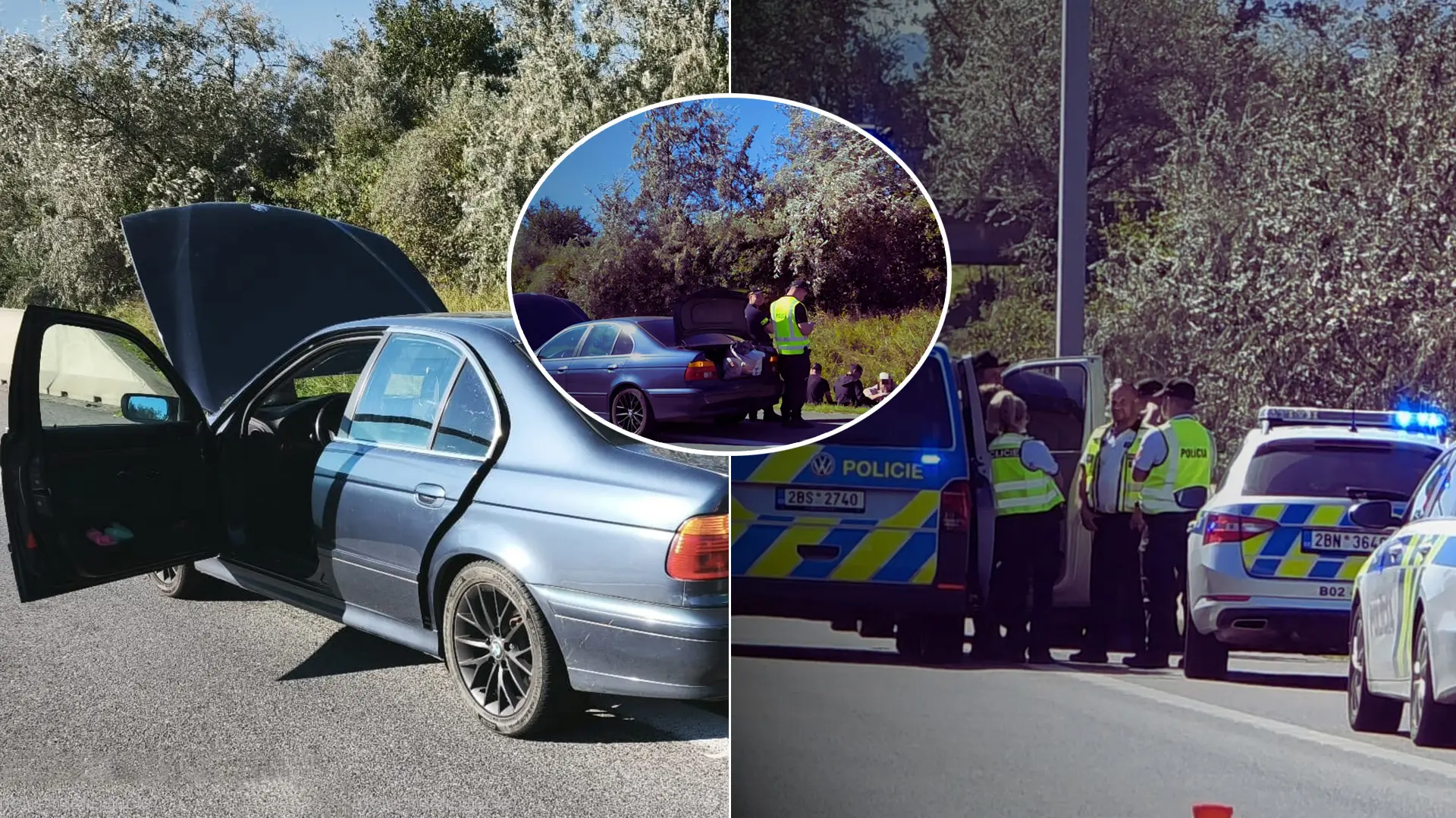 naháňačka D2 vodič polícia migranti