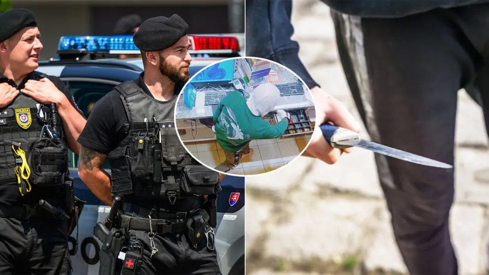 polícia lupič nôž
