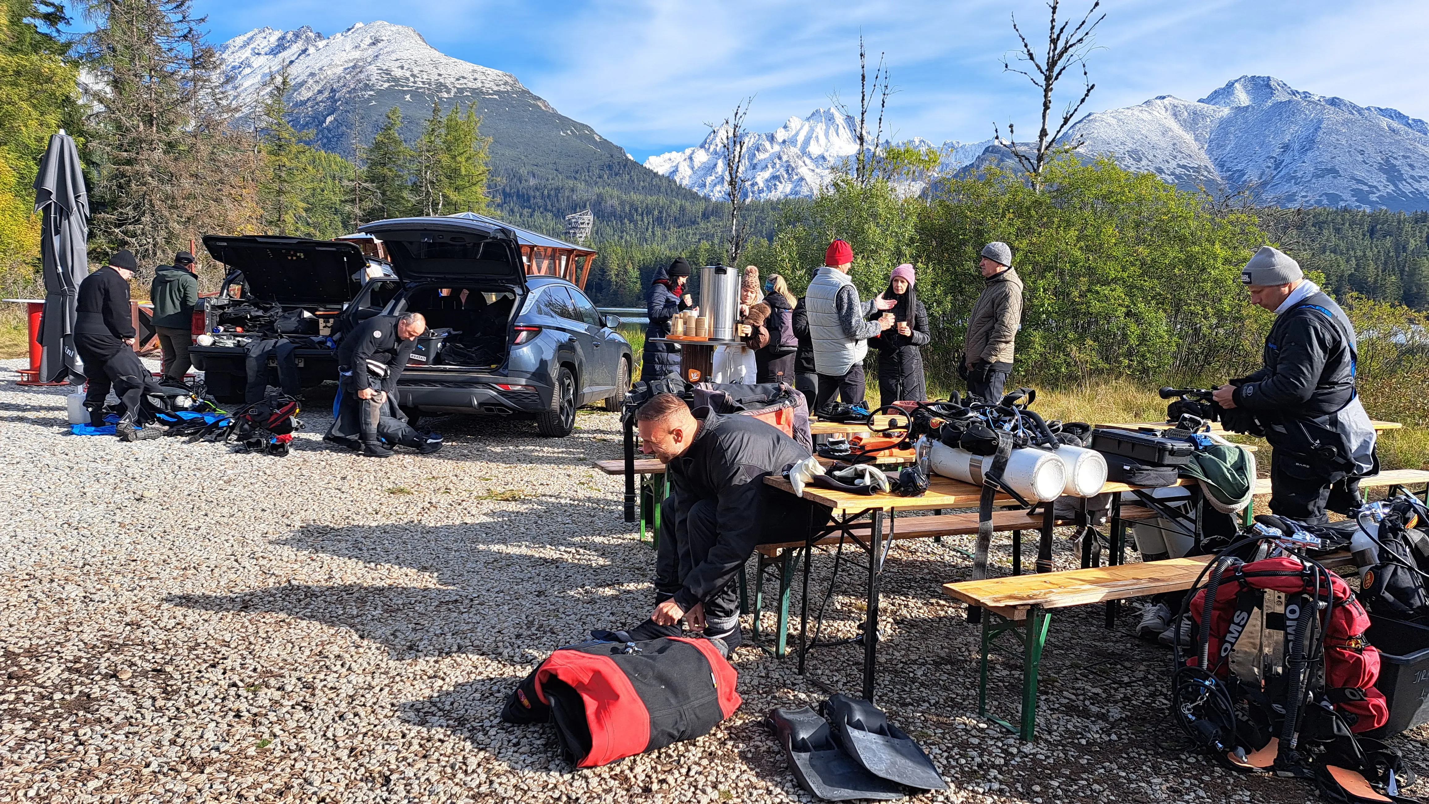 potápači odpad Štrbské pleso