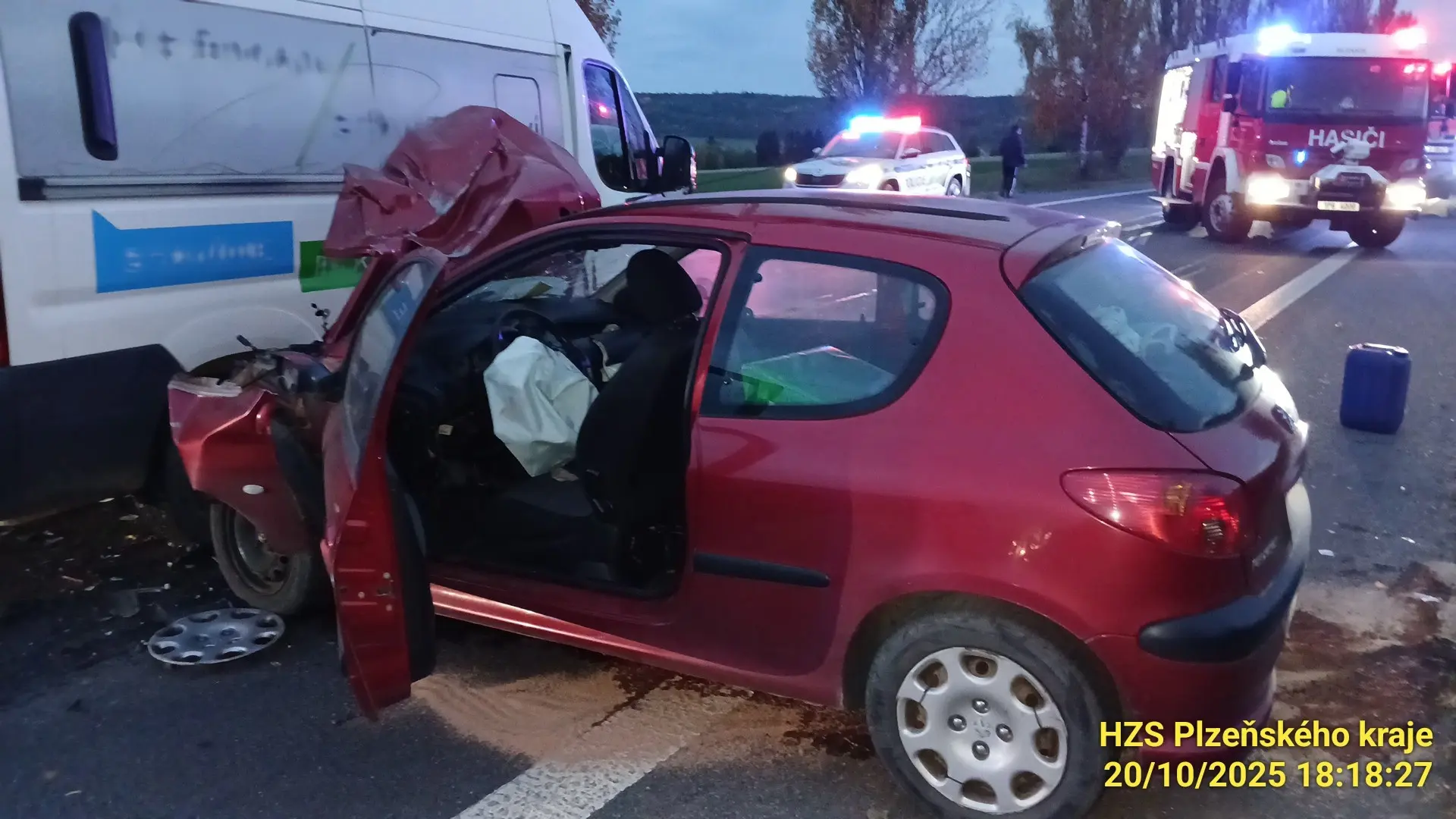 nehoda medzi Plzňou a Českými Budějovicami 