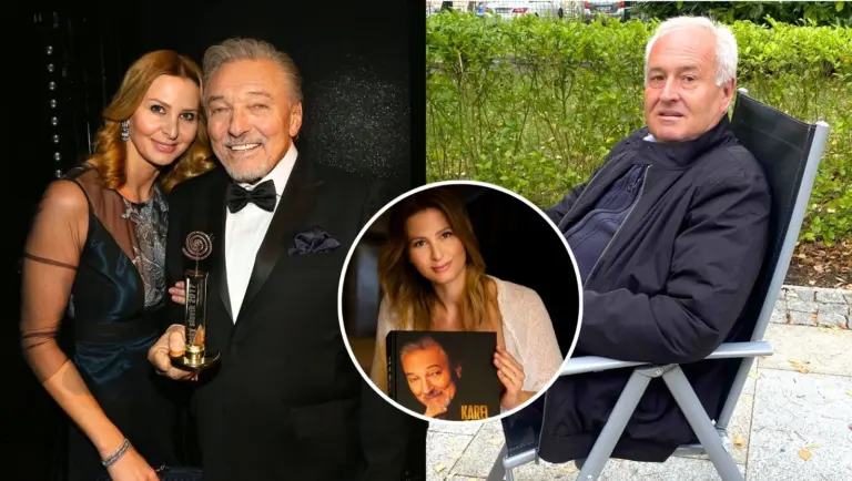 Ivana Gottová s manželom (vľavo) a Ján Adam (vpravo), bývalý tajomník Karla Gotta