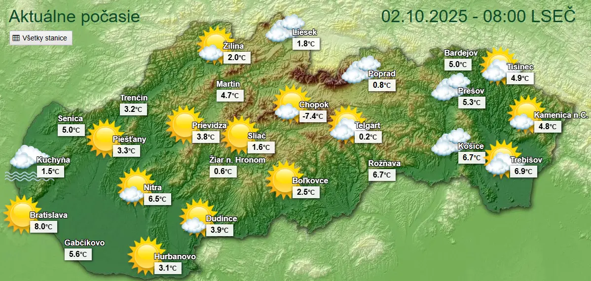 mapa SHMÚ