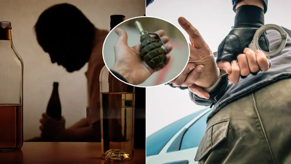 granát polícia muž alkohol