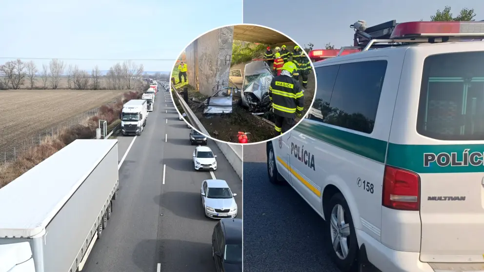 nehoda D2 auto vodič polícia