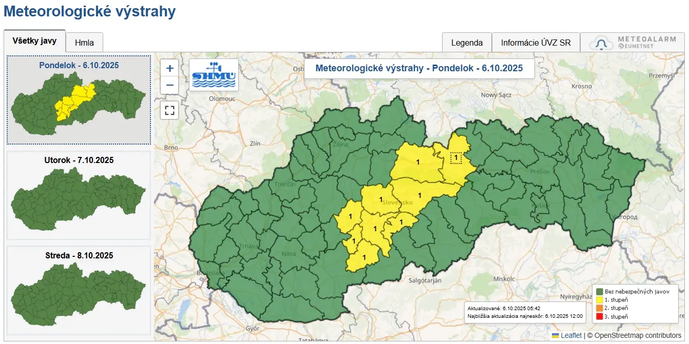 shmu mapa