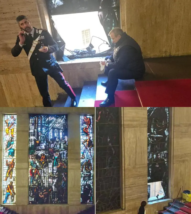 Emanuele Cani pád schody Rím