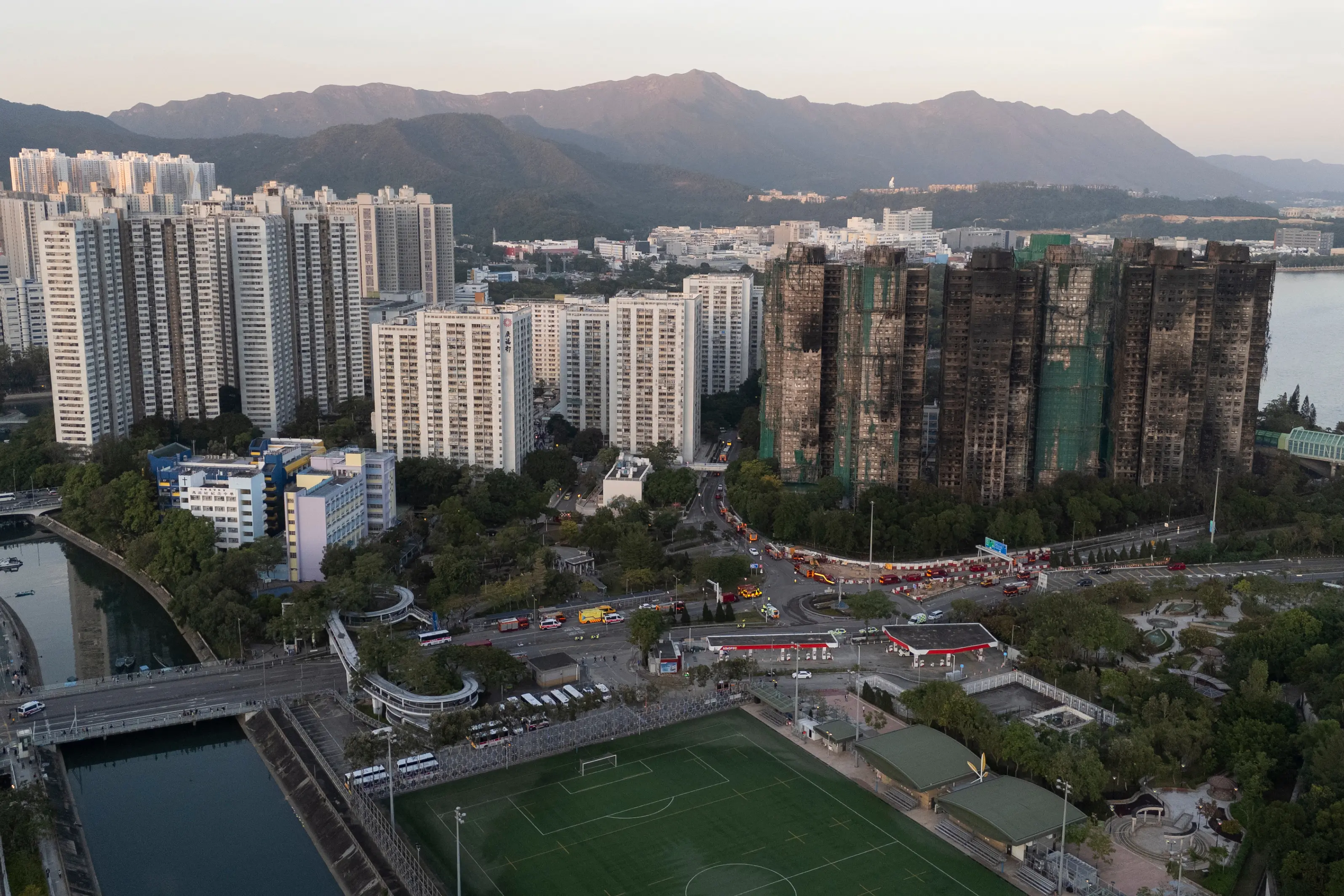 Čína Hongkong požiar 