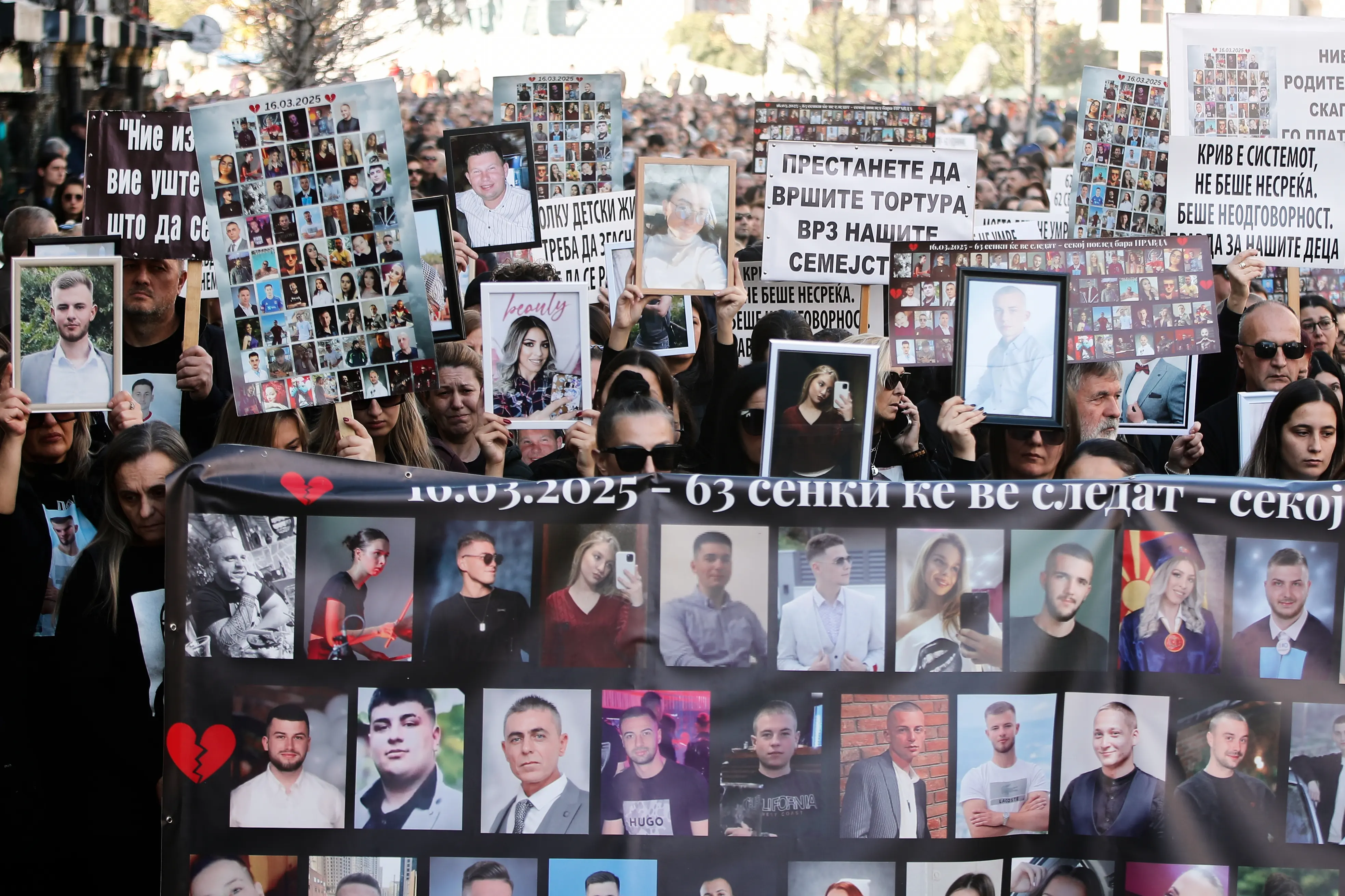 Skopje požiar v klube protest