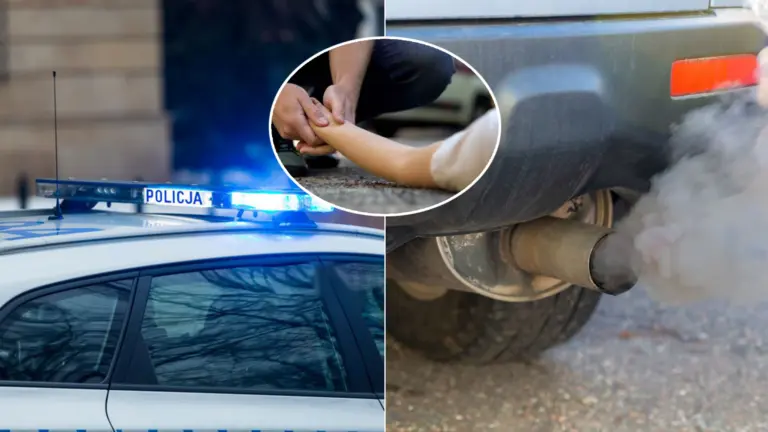 Poľsko polícia auto výfukové plyny smrť