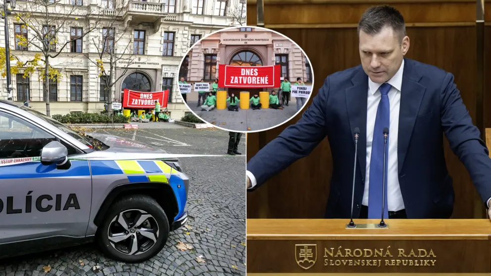 Protest organizácie Greenpeace Slovensko v Bratislave ministerstvo
