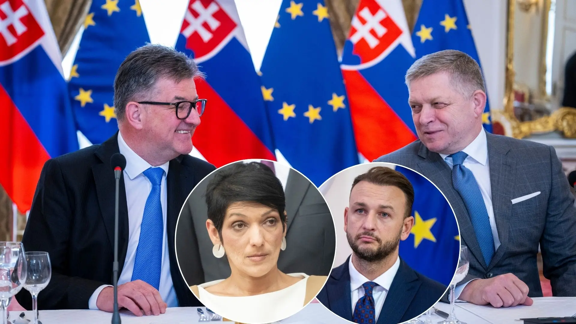 Matúš Šutaj Eštok, Irena Bihariová, Miroslav Lajčák, Robert Fico