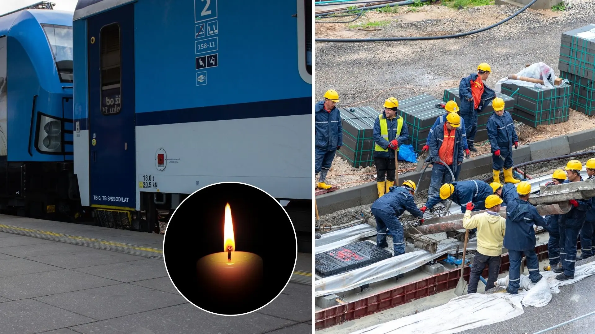 Česko, vlak, nehoda, robotníci