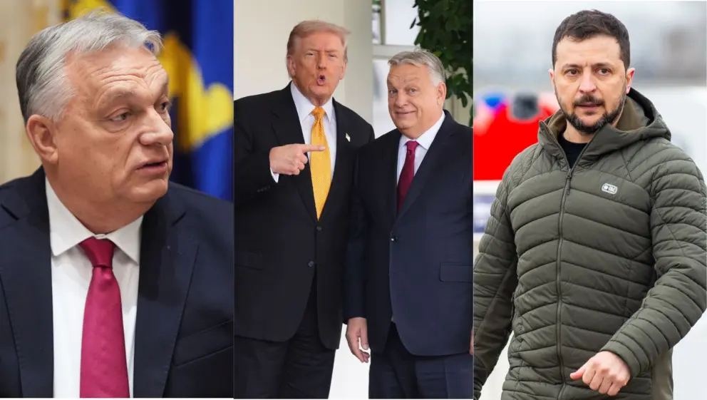 Volodymyr Zelenskyj, Donald Trump a Viktor Orbán.
