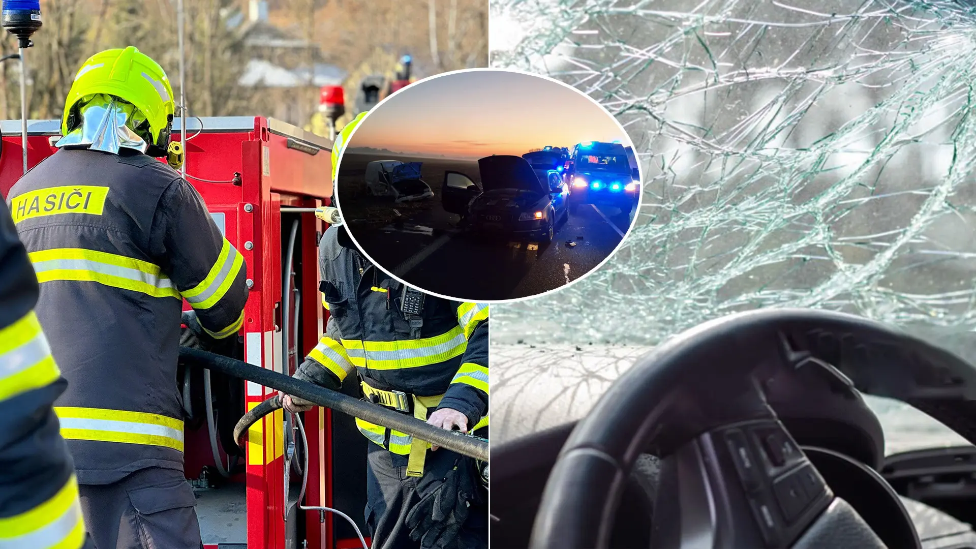 hasiči nehoda v obci Vieska