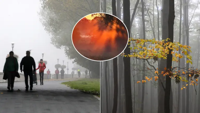 počasie jeseň hmla