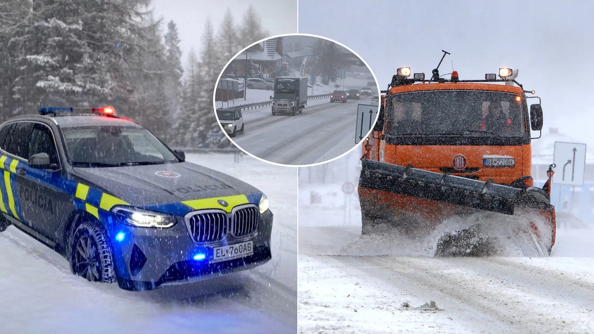 polícia sneh kalamita