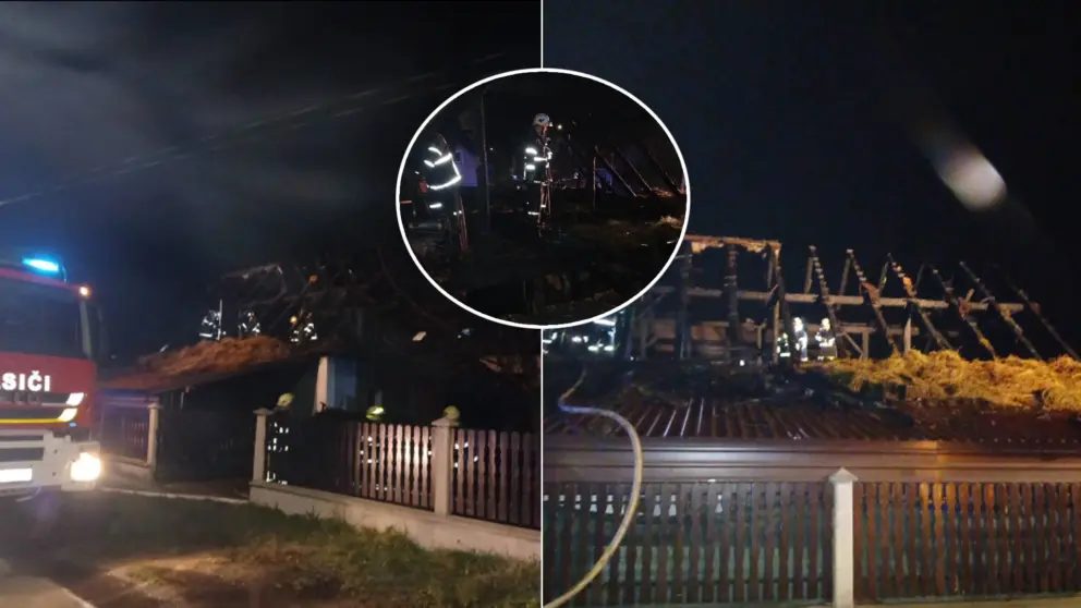 požiar v obci Lisková