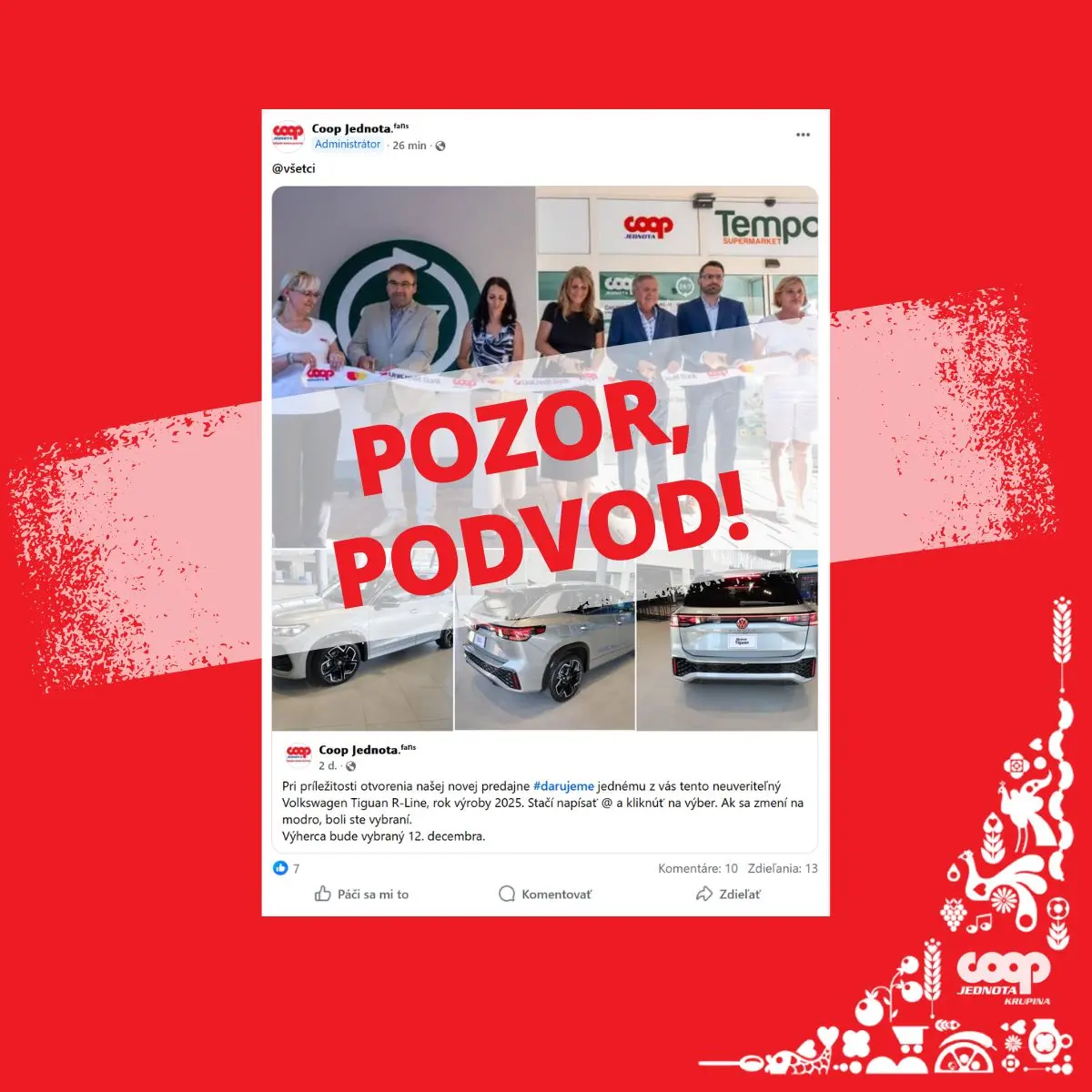 COOP Jednota podvod súťaž