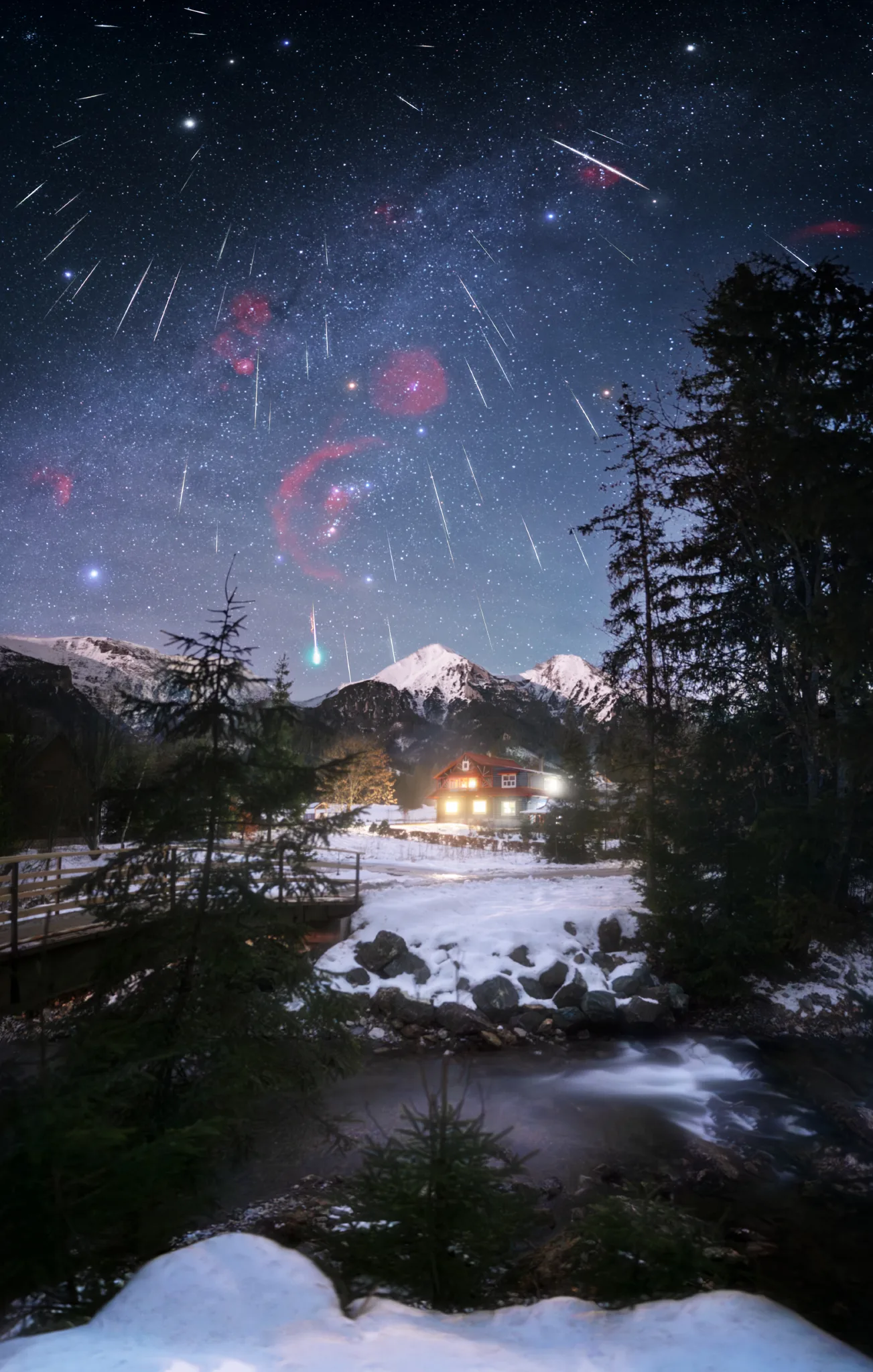 NASA snímka fotografia pod Belianskymi Tatrami Geminidy