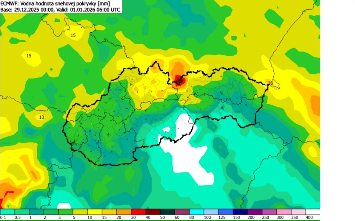 shmu ECMWF sneh Nový rok