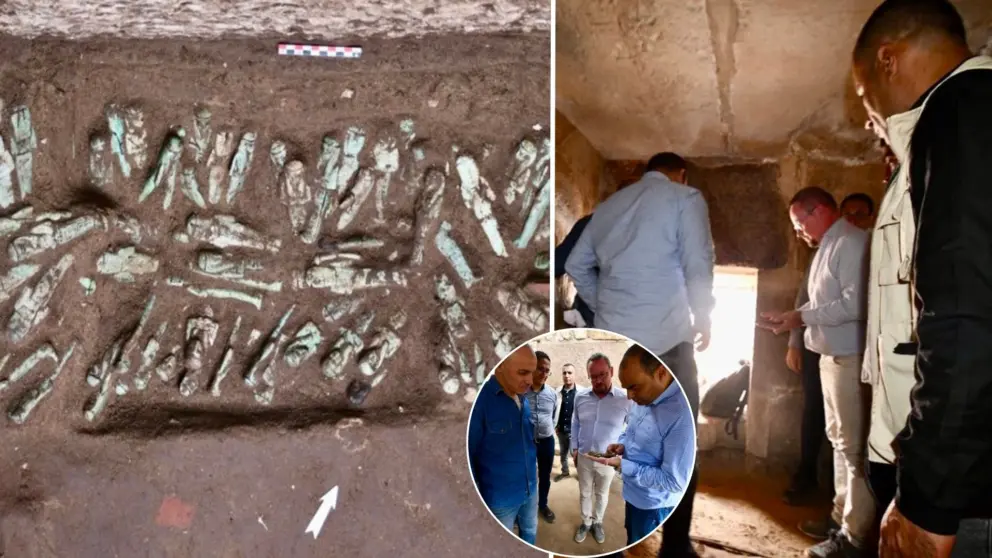 Egypt, sošky, nález