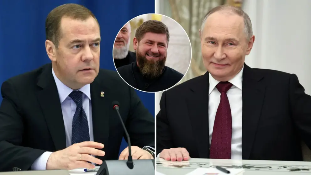 Medvedev, Kadyrov, Putin