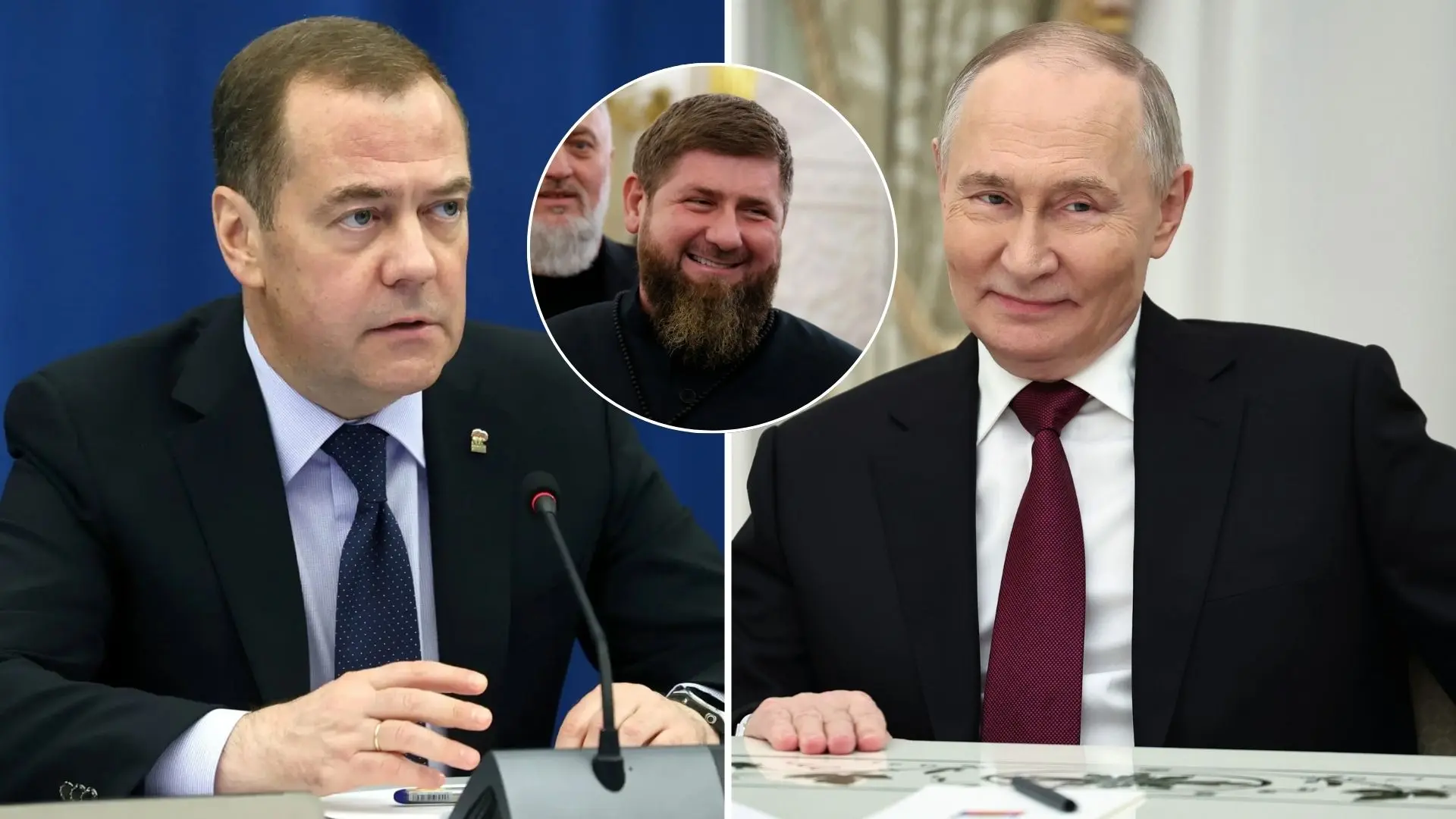Medvedev, Kadyrov, Putin