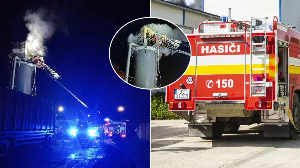 hasiči požiar v areáli firmy v Prievidzi