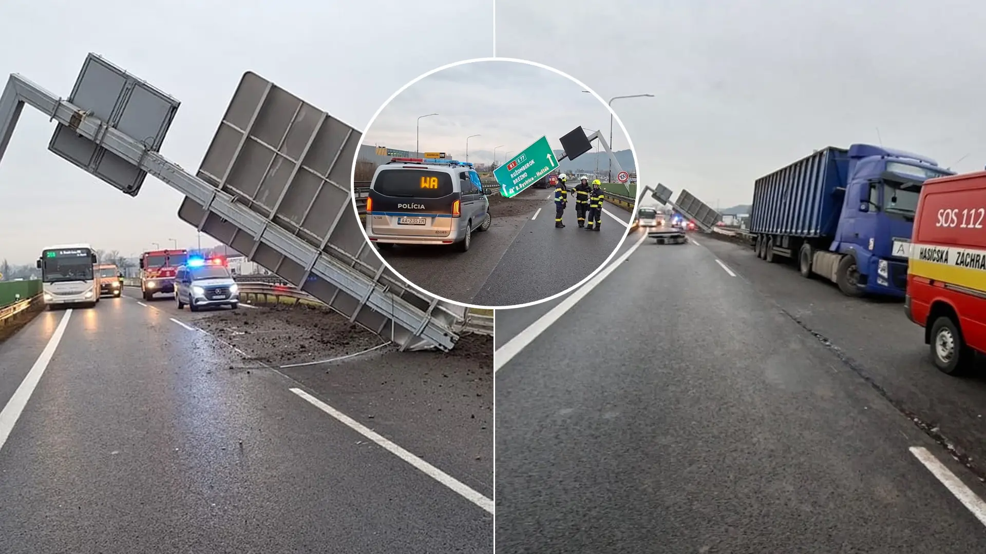 kamión nehoda R1 pred Banskou Bystricou