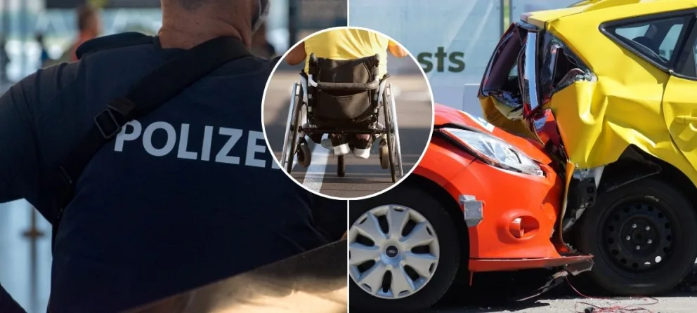 polícia, nehoda, invalid