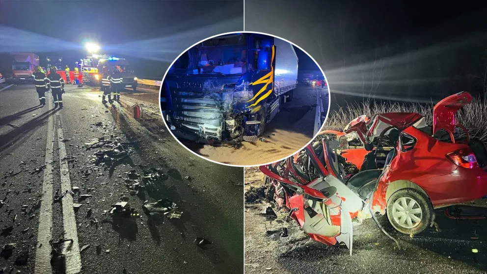 nehoda na D1 pri Trenčíne auto kamión