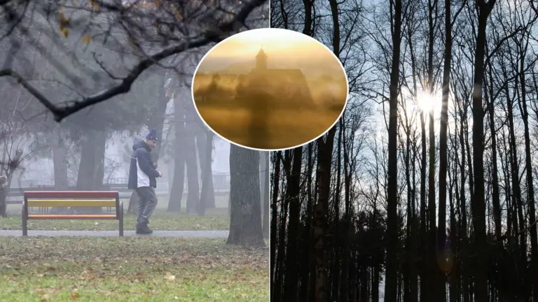 zima hmla slnko počasie